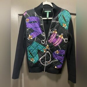 Ralph Lauren Black Multicolor Quilted Jacket